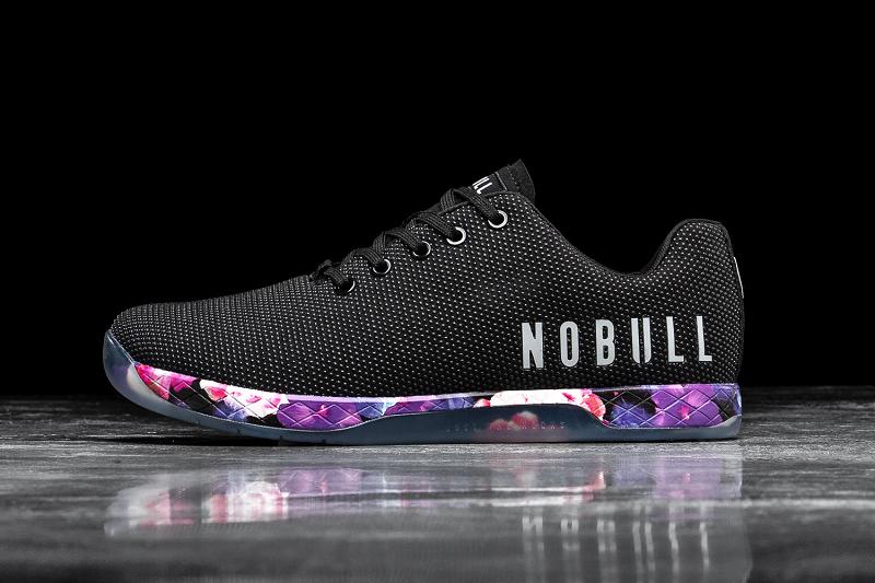 Women\'s Nobull Space Floral Trainers Black | SG V2866R